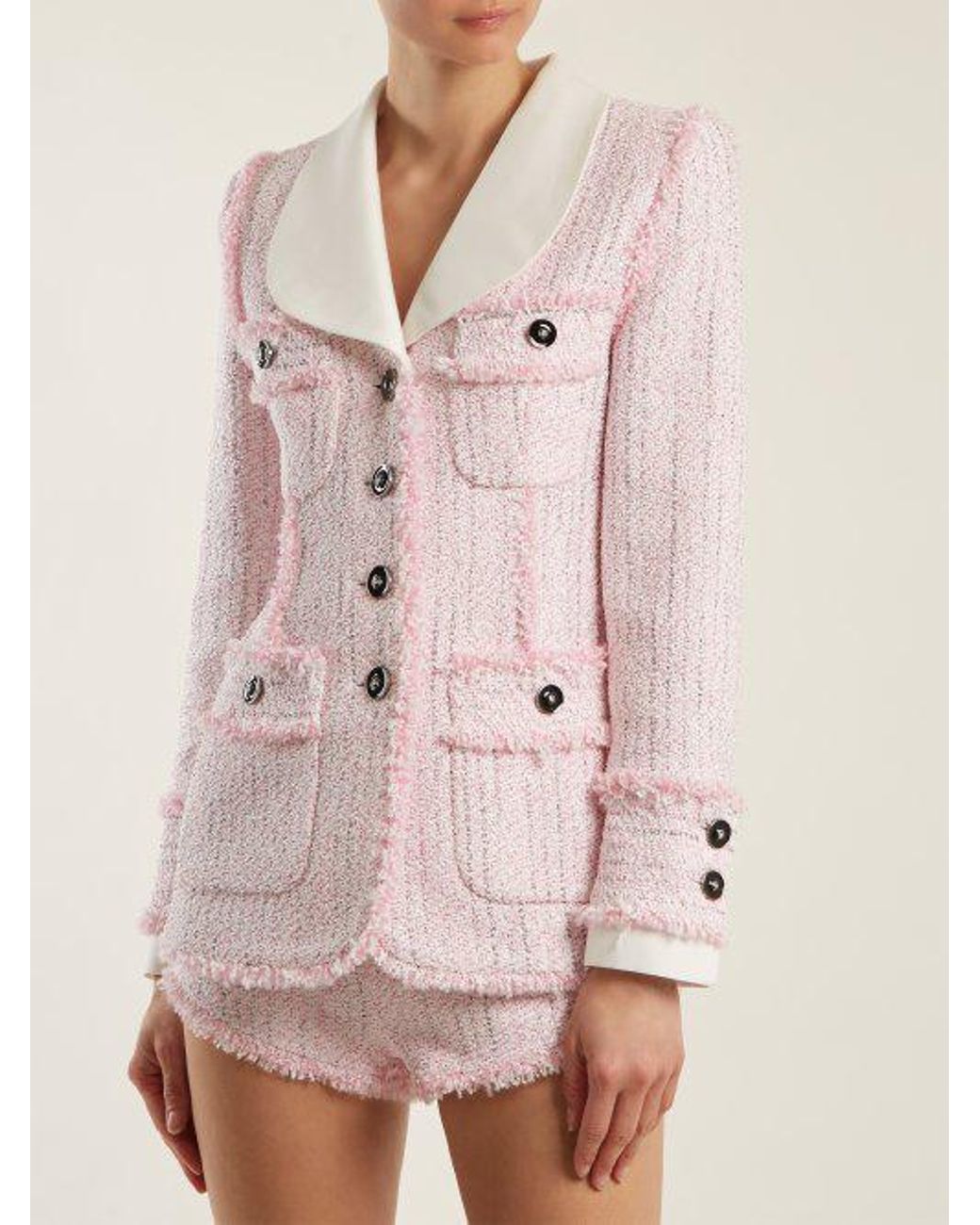 Alessandra Rich Tweed Contrast-collar 