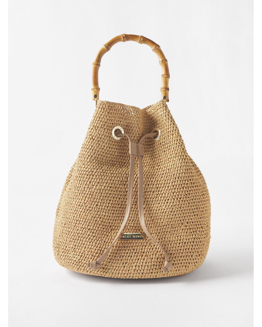 Heidi Klein Savannah Bamboo-handle Raffia Bucket Bag in Natural