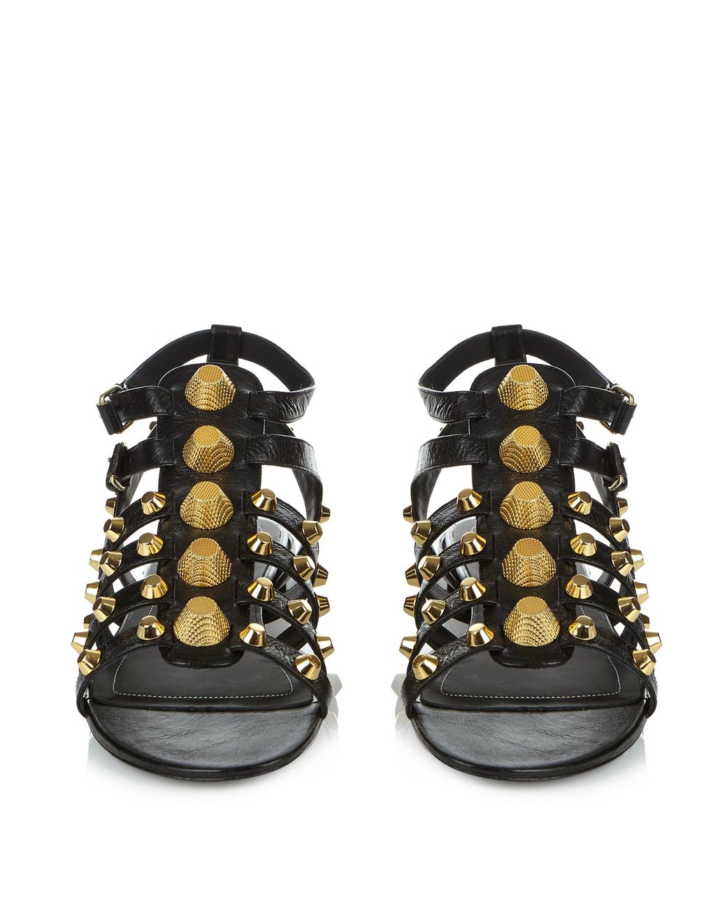 Balenciaga Giant Studded Leather Gladiator Sandals in Black |