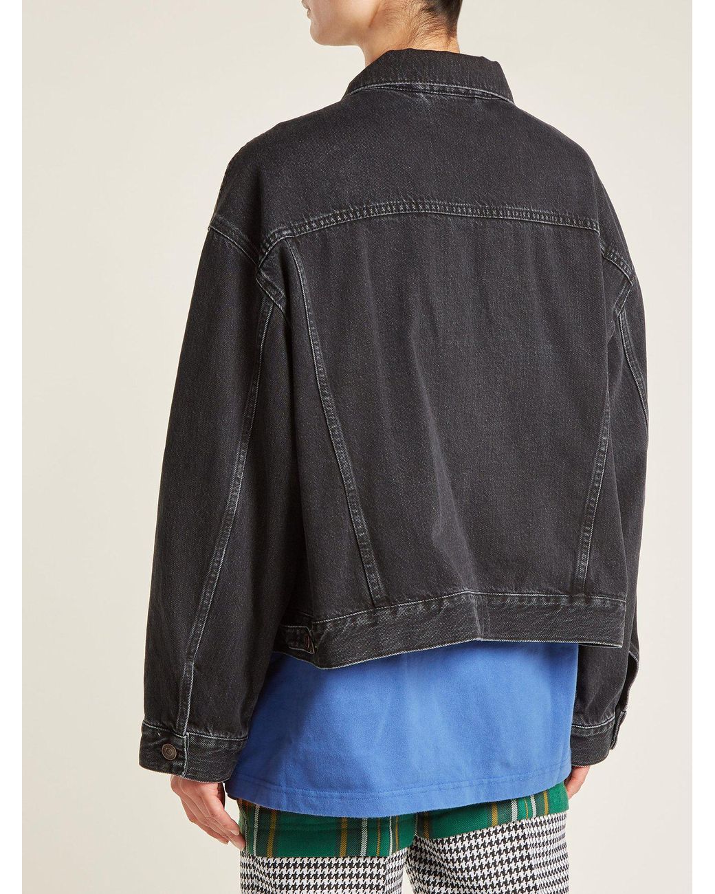 Balenciaga Swing Denim Jacket in Black 