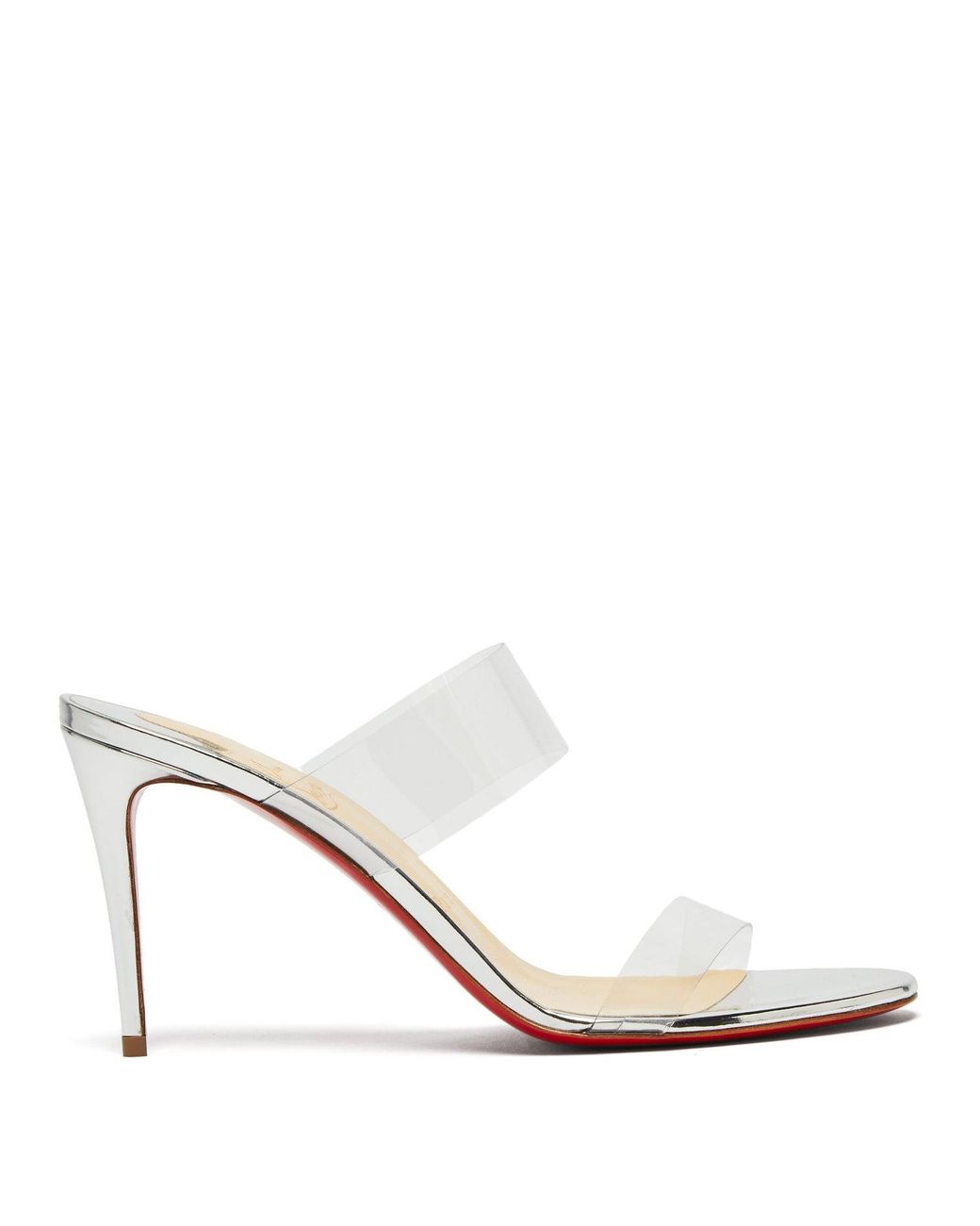 Christian Louboutin Just Nothing 85 Plexi-strap Leather Sandals in ...