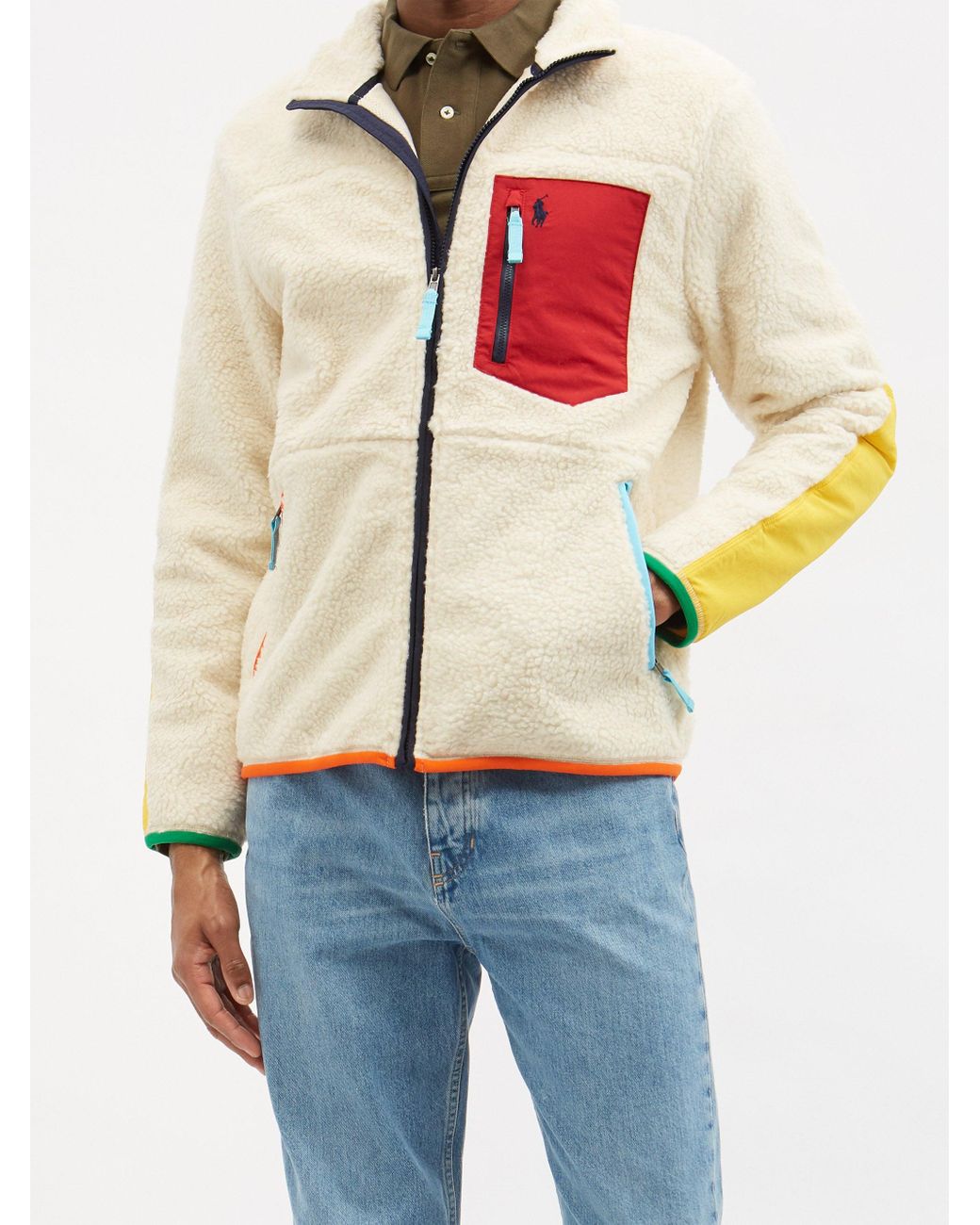 Polo Ralph Lauren Colour-blocked Fleece Jacket for Men | Lyst