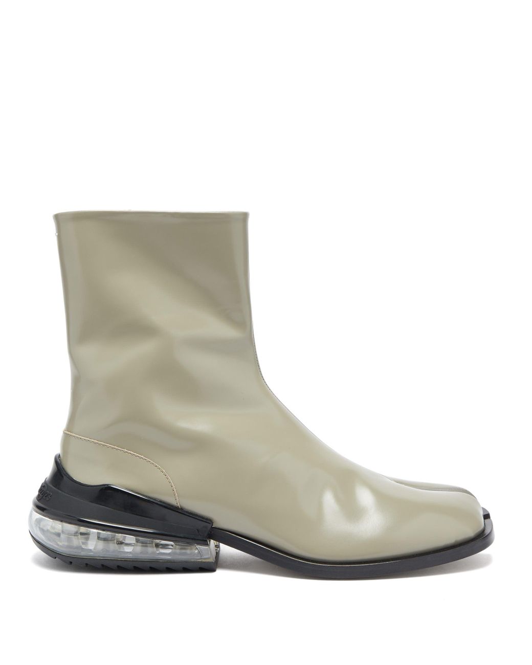 Maison Margiela Tabi Airbag Heel Split-toe Leather Boots in Grey 