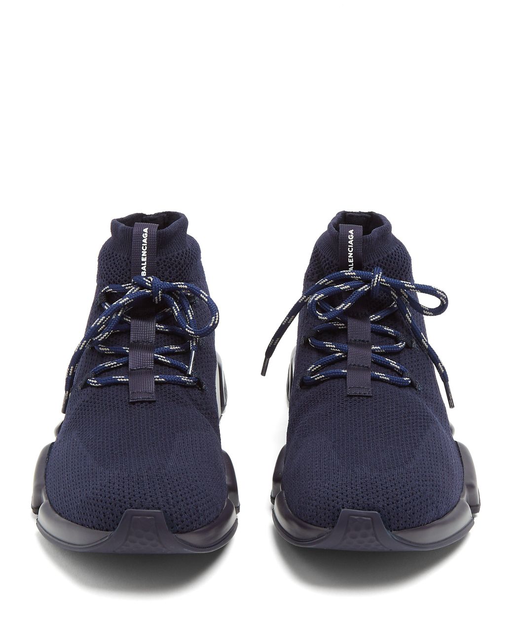 Balenciaga 'speed' Lace-up Knit Sneakers in Blue for Men | Lyst UK