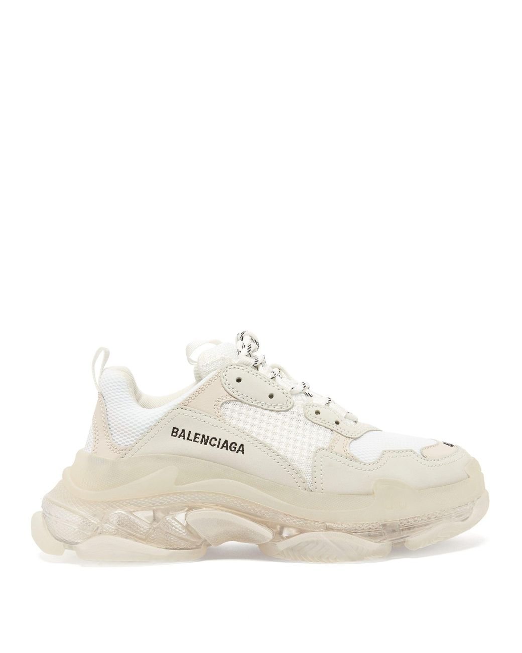 balenciaga triple s white clear sole women's