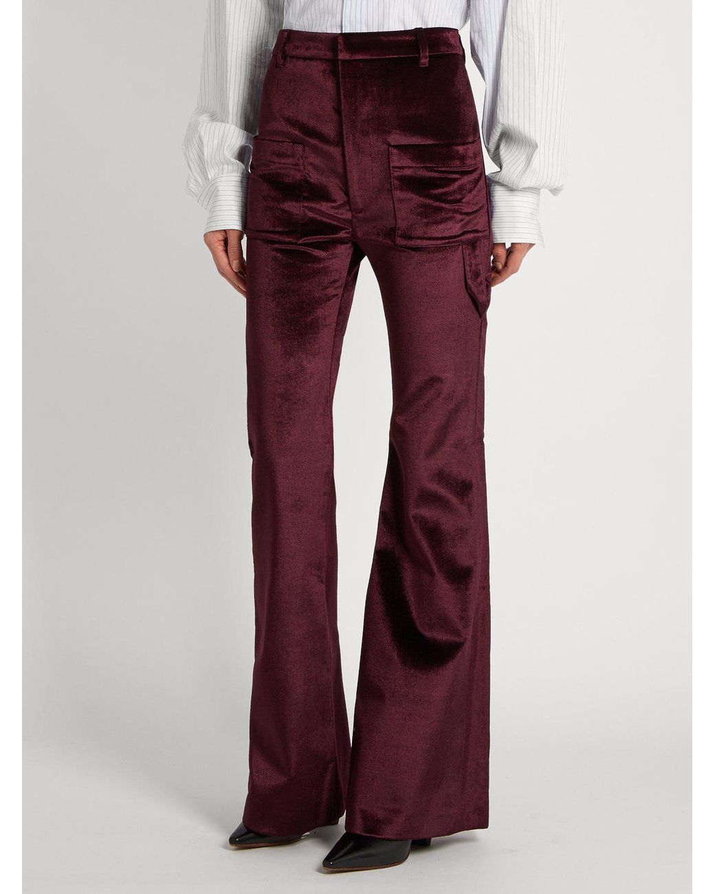 Vetements Flared Velvet Trousers in 