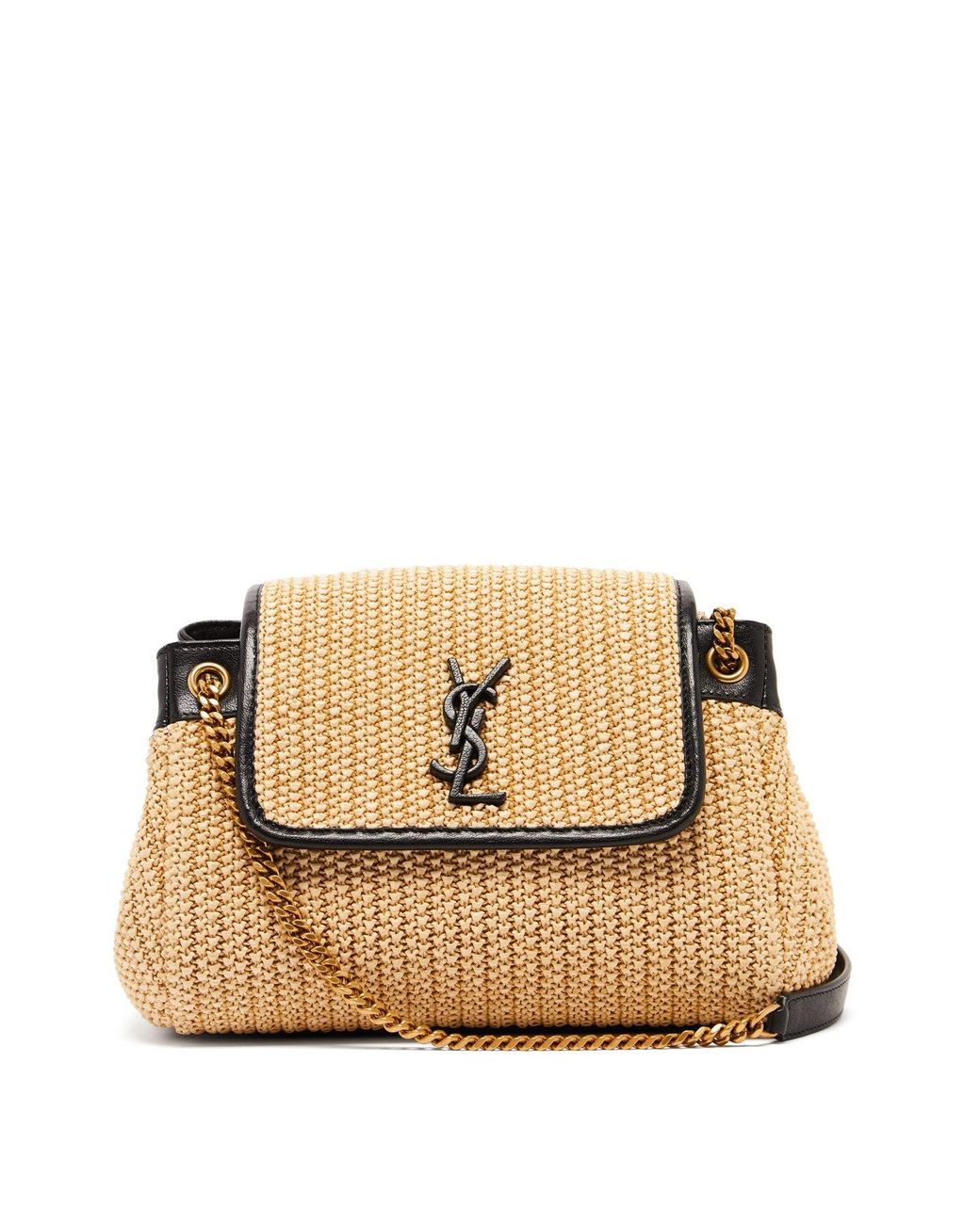 Saint Laurent Nolita Raffia Shoulder Bag Lyst