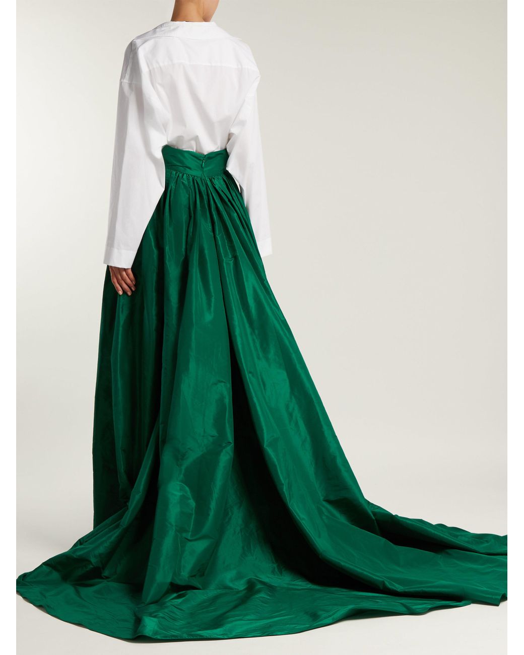 Jupe de soirée taille haute en taffetas de soie Carolina Herrera en coloris  Vert | Lyst