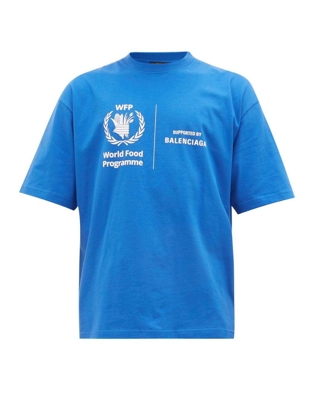 Balenciaga World Food Programme Logo-print Cotton T-shirt in Blue for Men |  Lyst Canada