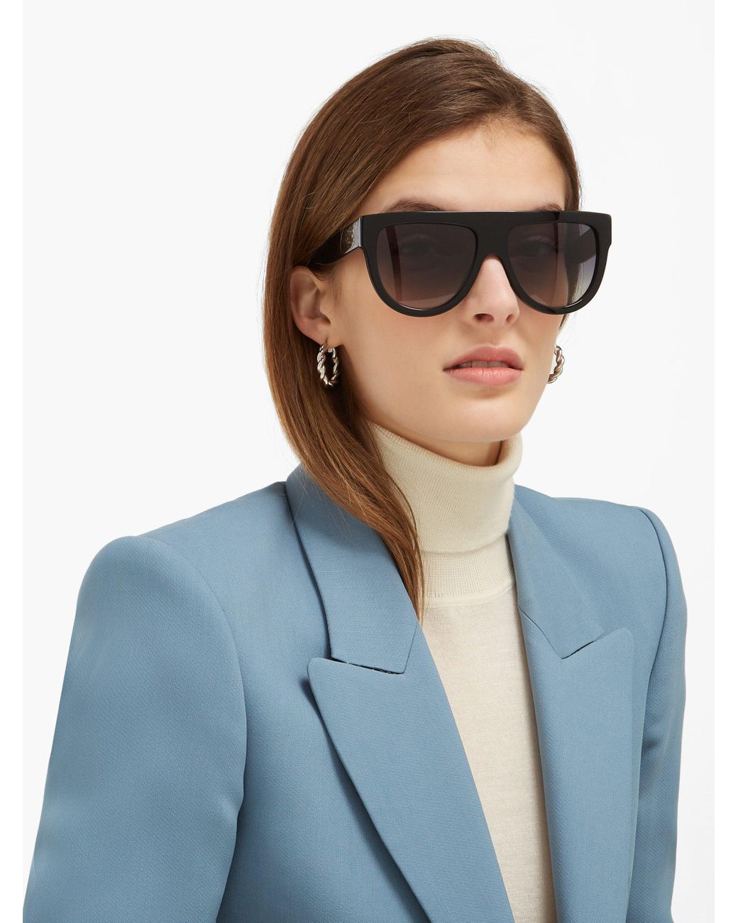 Celine Shadow D-frame Acetate Sunglasses in Black | Lyst
