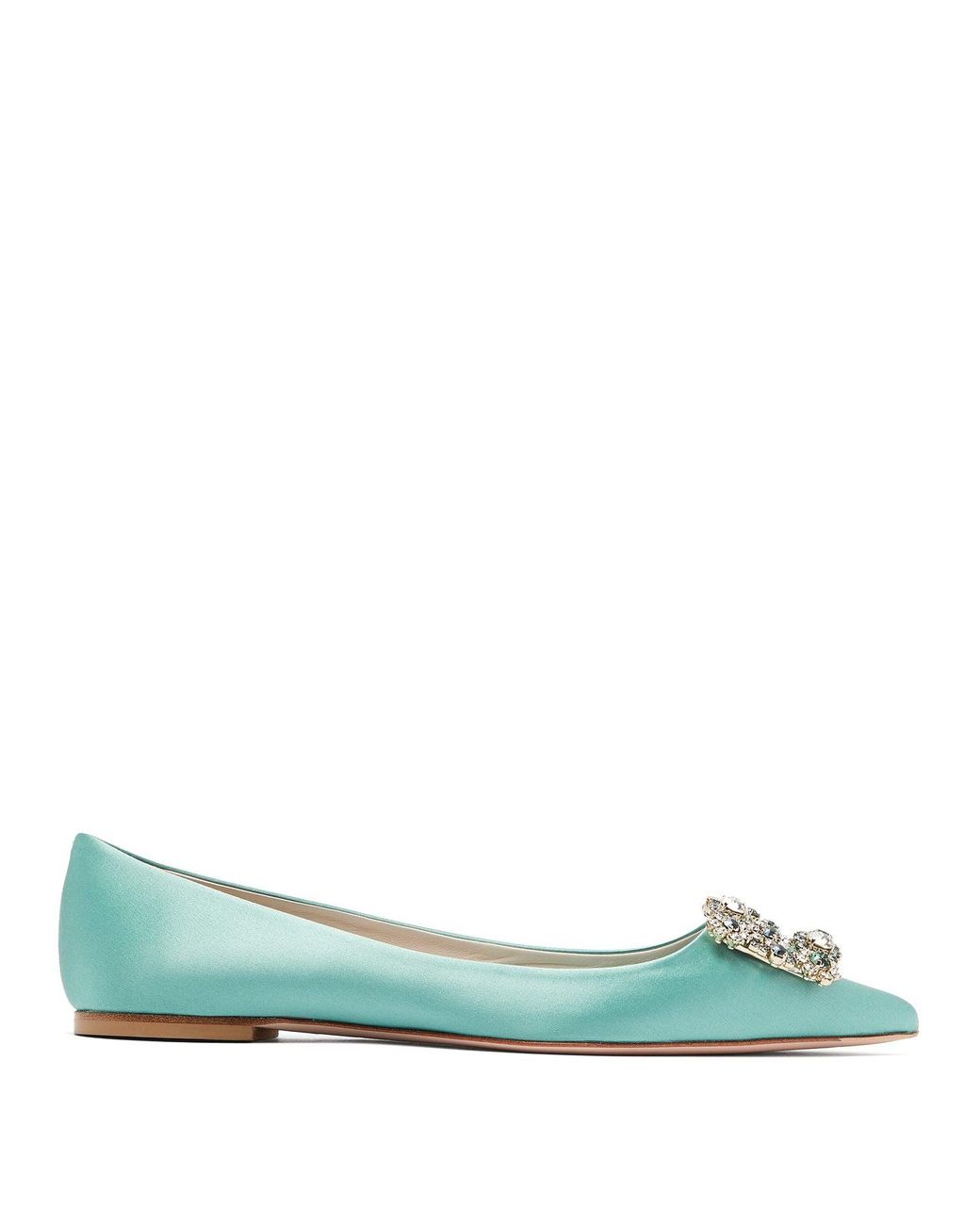 green satin flats