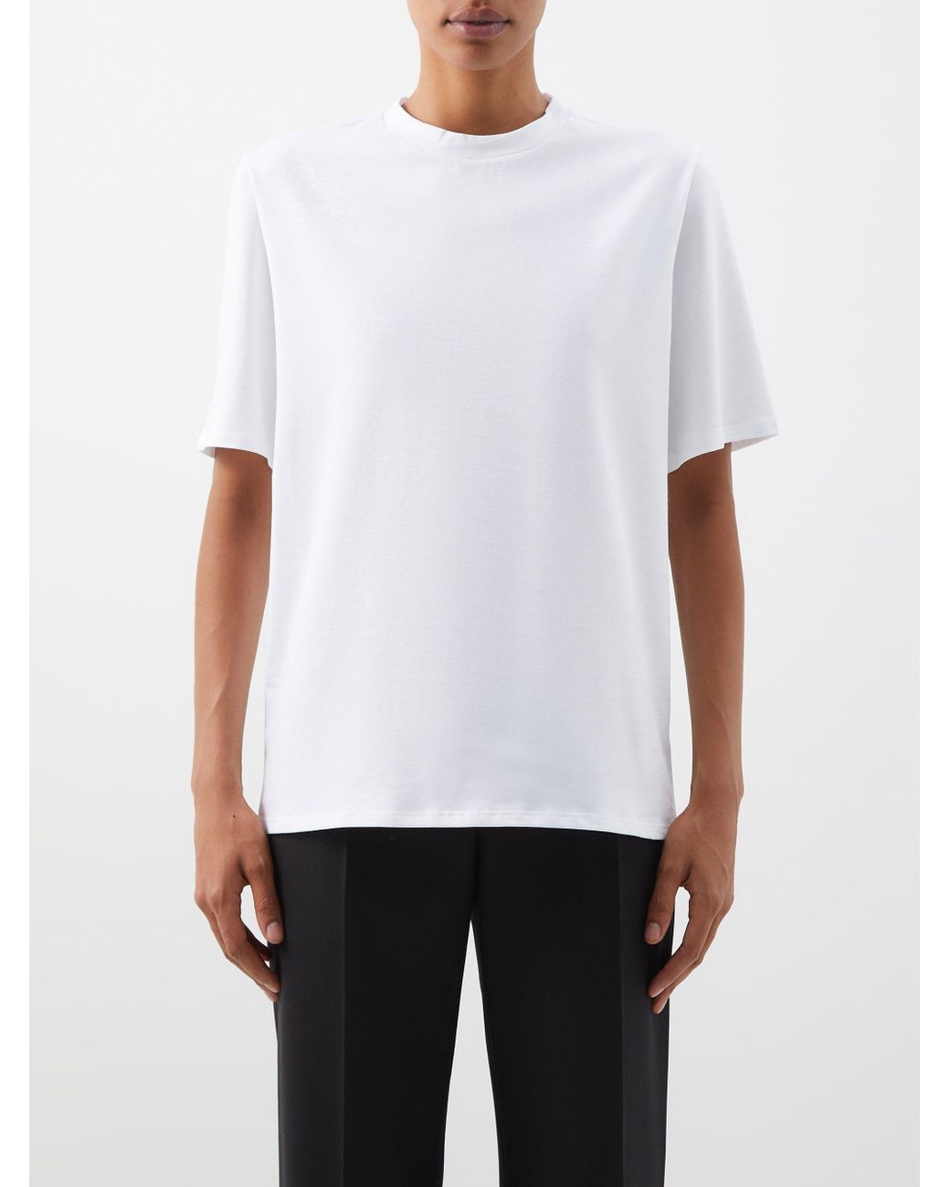 The Row Chiara Organic Cotton-jersey T-shirt in White | Lyst