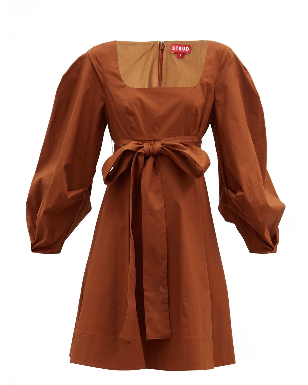 cotton square neck mini dress