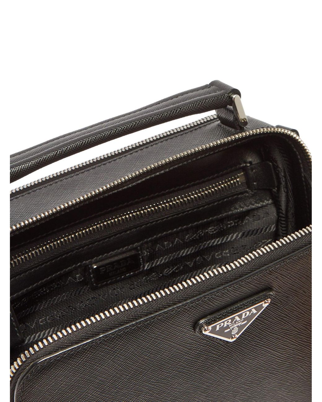 Prada Black Saffiano Leather Brique Cross-Body Bag, myGemma, JP