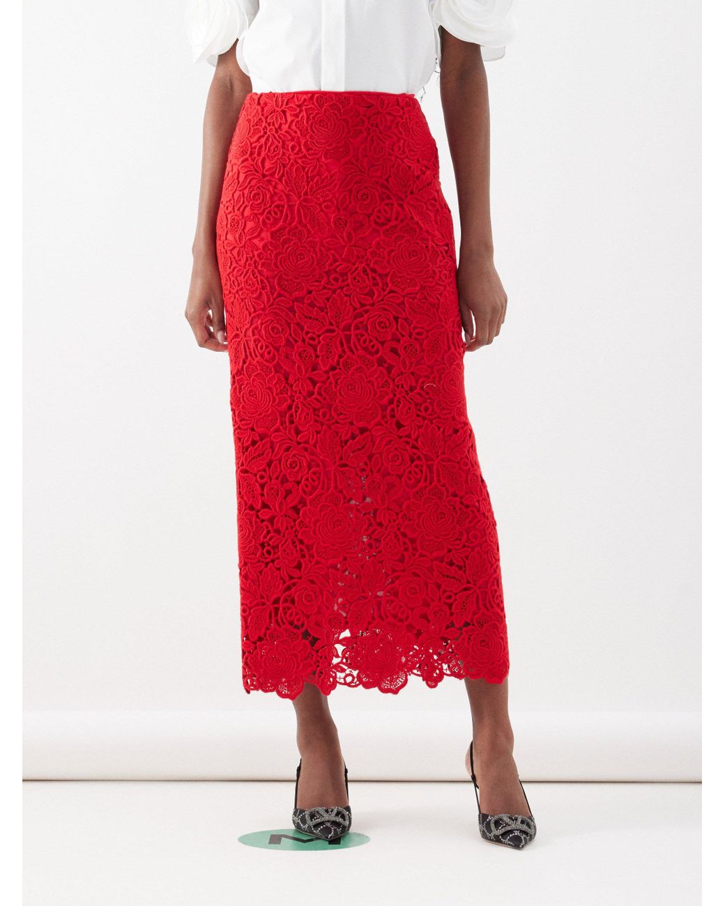 Lace guipure skirt cheap