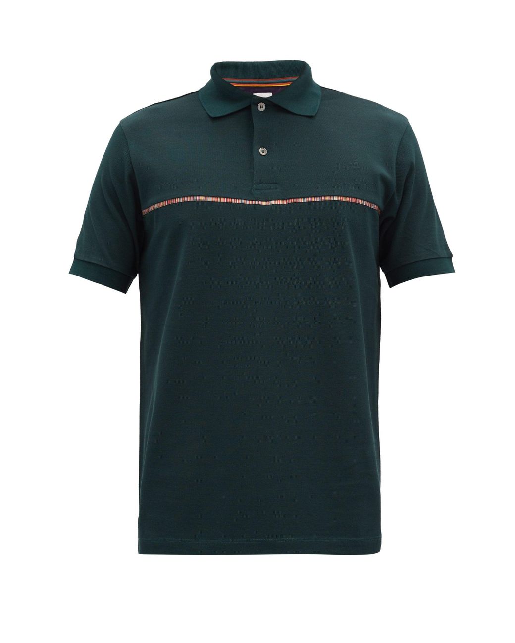 Paul Smith Signature-stripe Cotton-piqué Polo Shirt in Green for Men - Lyst