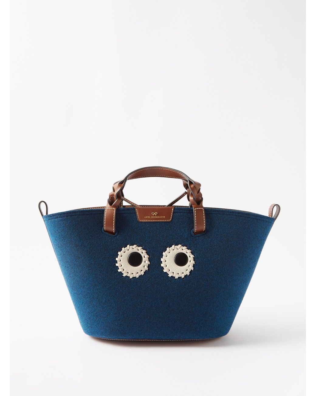 Anya Hindmarch Eyes Small Recycledfelt Tote Bag in Dark Blue (Blue) Lyst