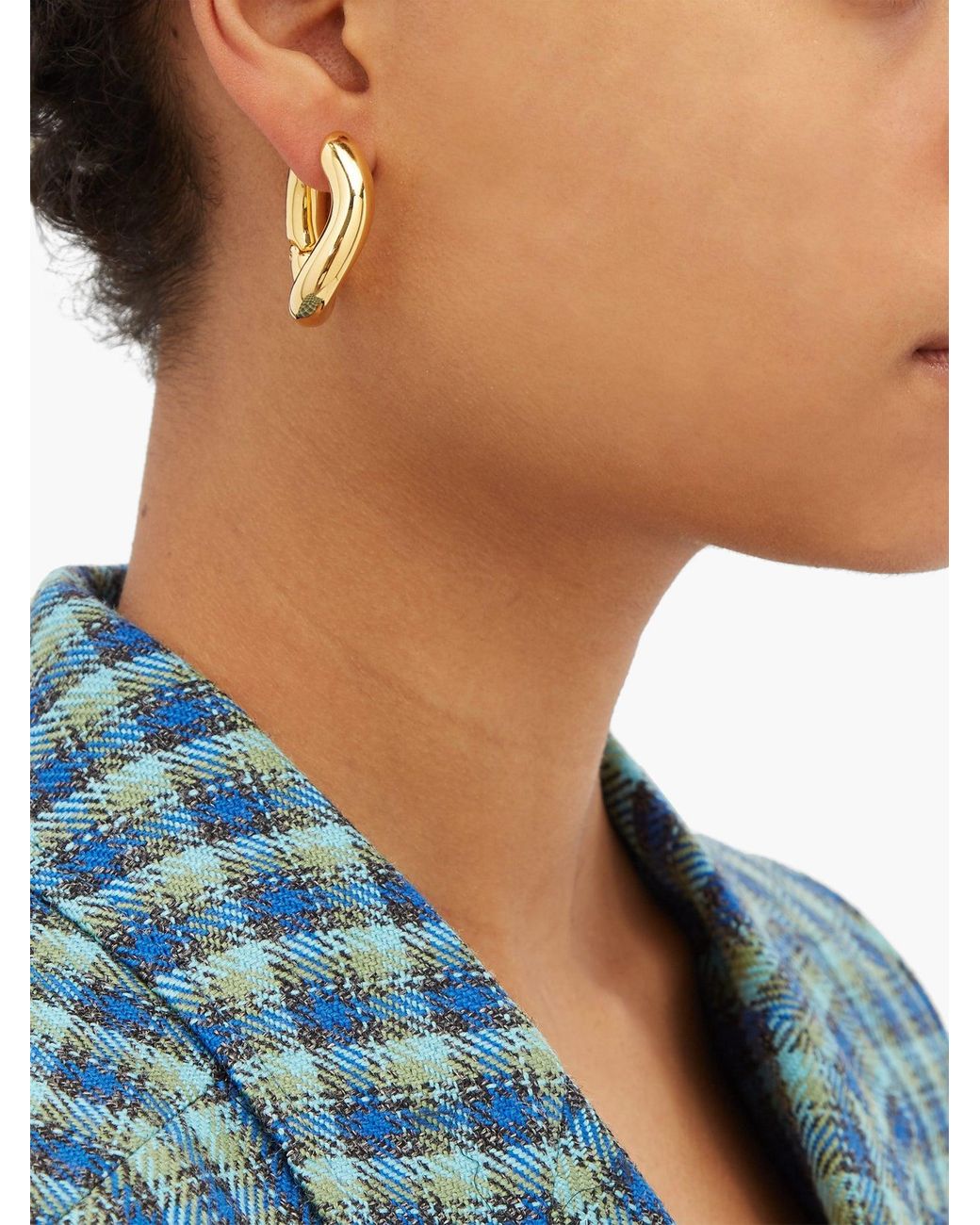Balenciaga Distorted Hoop Earrings in Metallic | Lyst