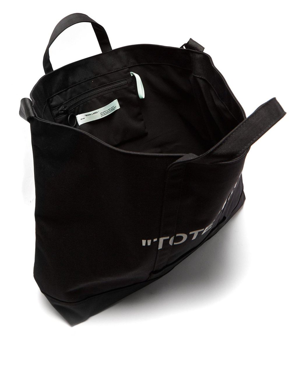 OFF-WHITE Quote Tote Bag GOODS Black White