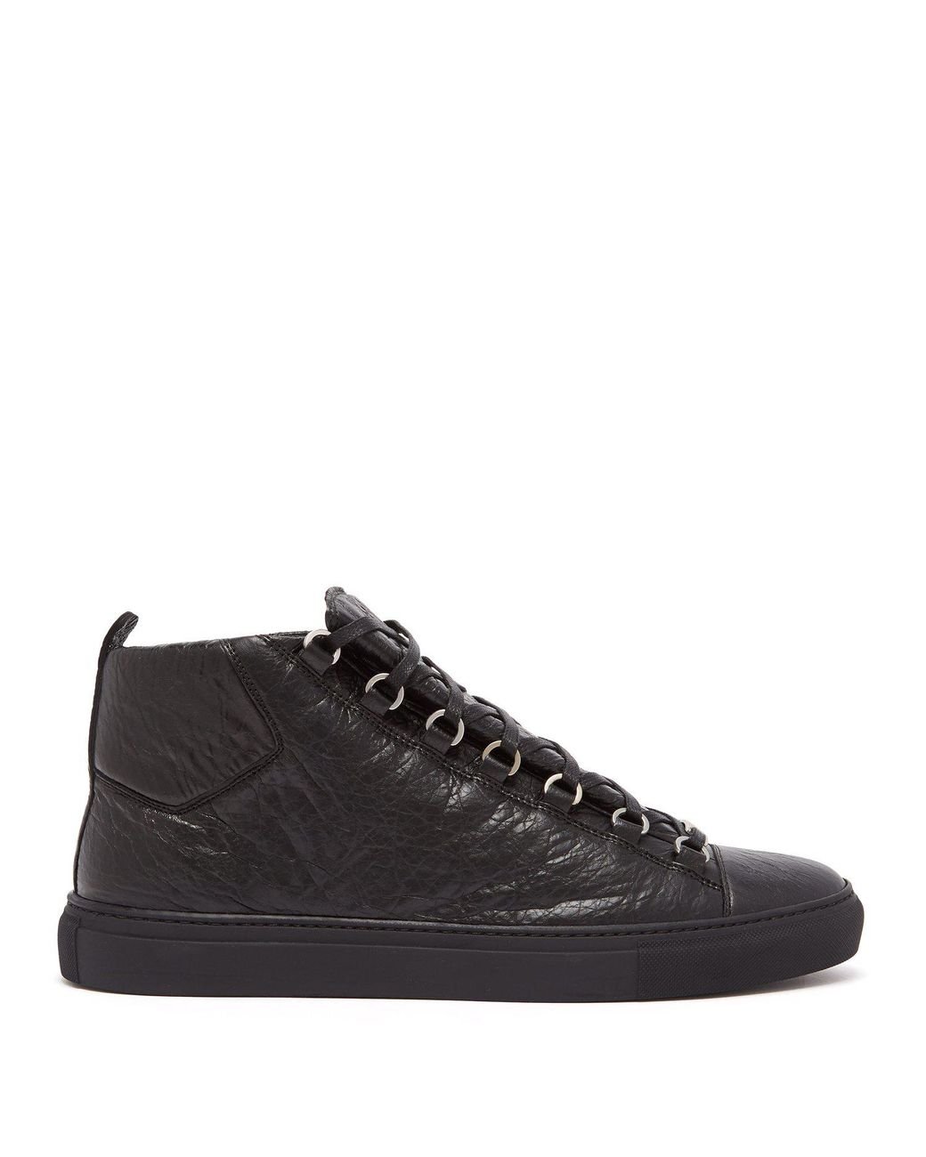 Balenciaga Arena High-top Leather Trainers in Black for Men | Lyst