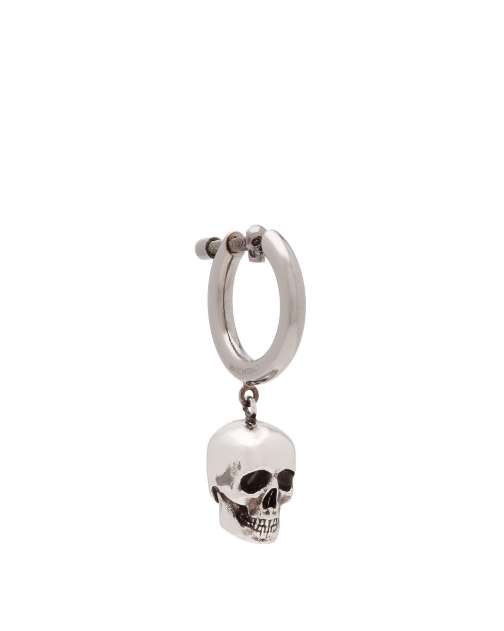Alexander McQueen Gold Skull Earring in Black for Men Mens Jewellery Earrings and ear cuffs 