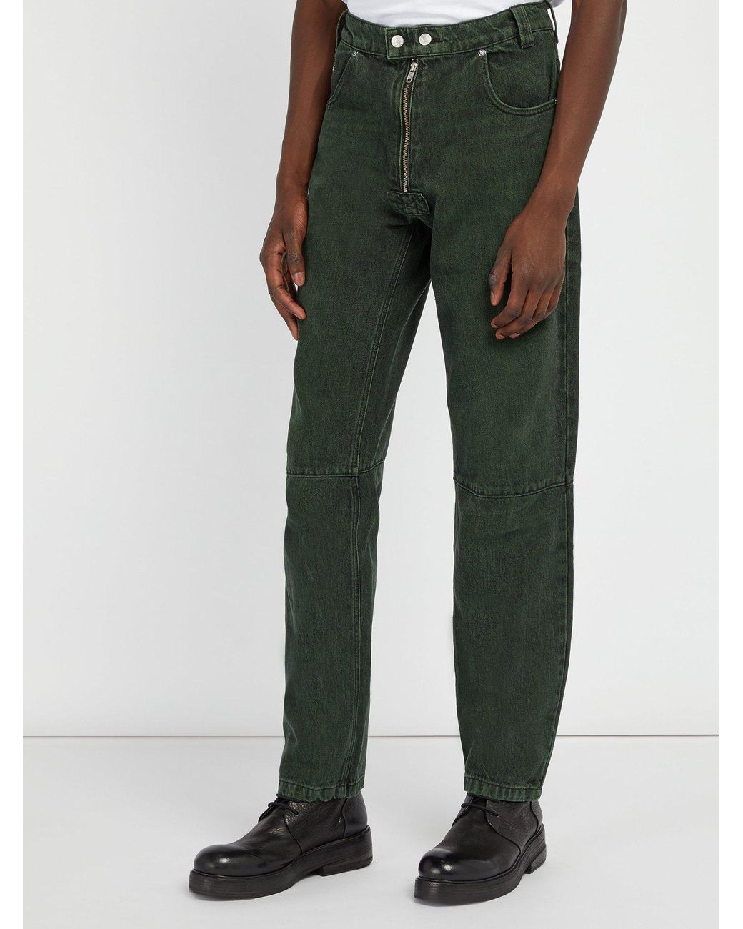 GmbH Darveesh Exposed-zip Jeans in Green for Men | Lyst
