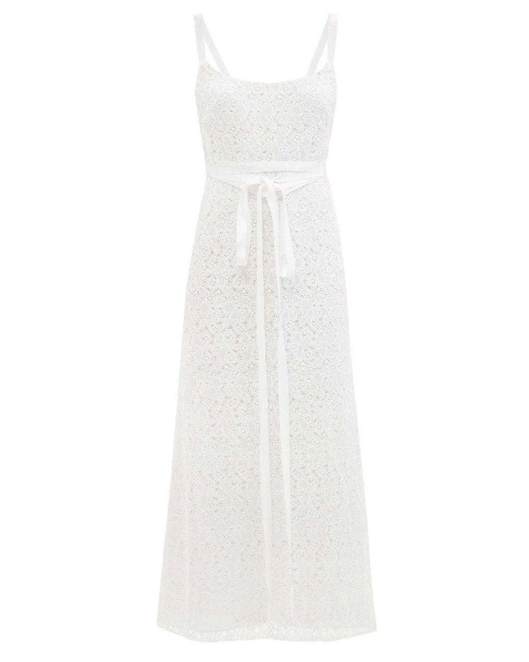Brock Collection Tamara Scoop-neck Macramé-lace Dress in White | Lyst