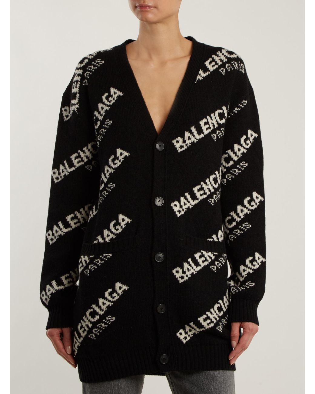 Balenciaga hotsell logo cardigan