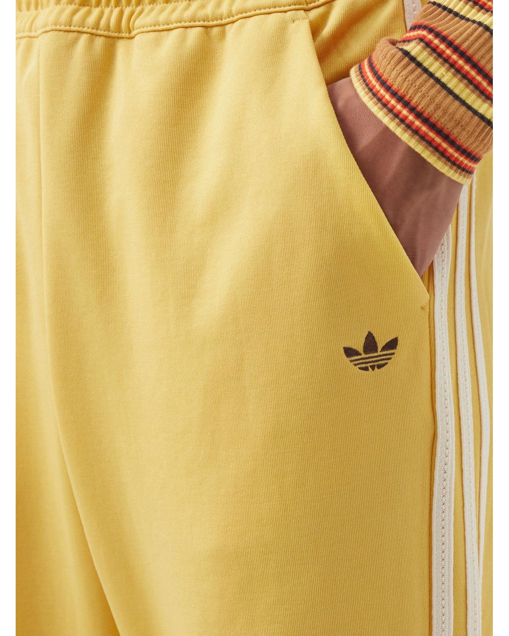 adidas Three-stripe Jersey Track Pants in Gold (Yellow) for Men | Lyst