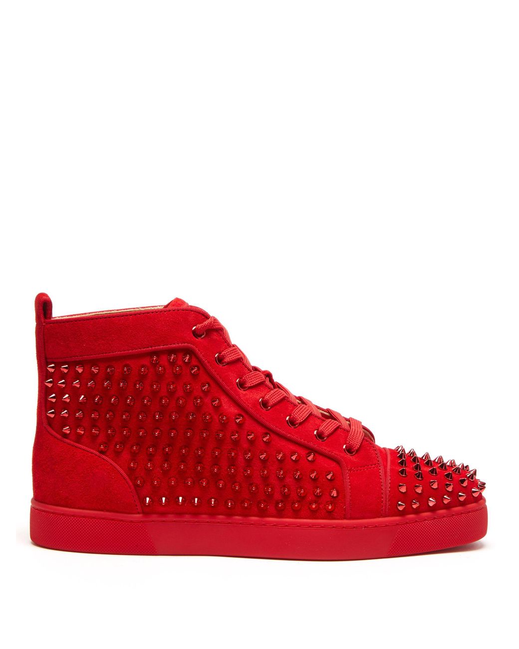 Christian Louboutin Louis Orlato High-top Spike-stud Suede Trainers in ...
