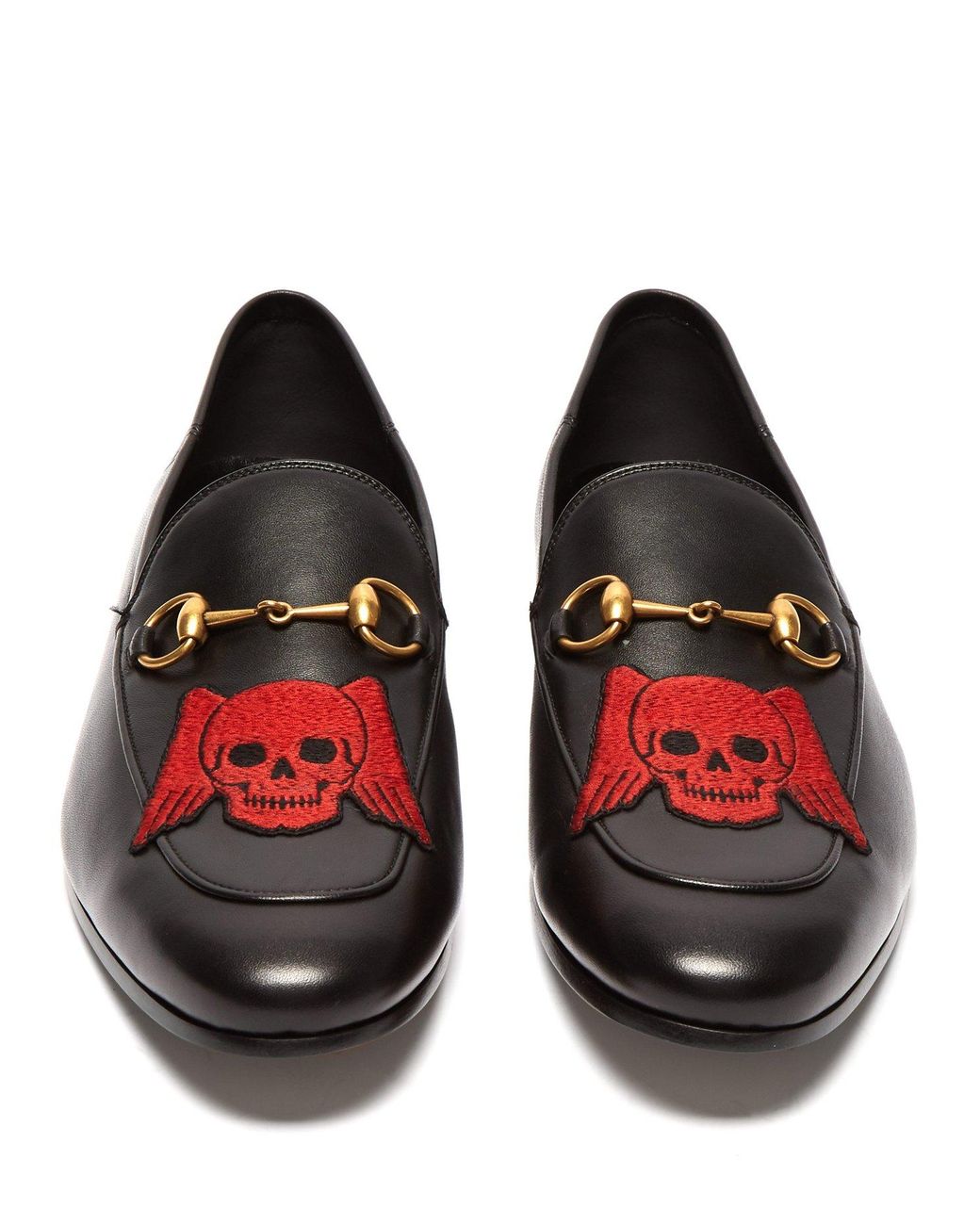 Gucci Brixton Skull Leather Loafers in 