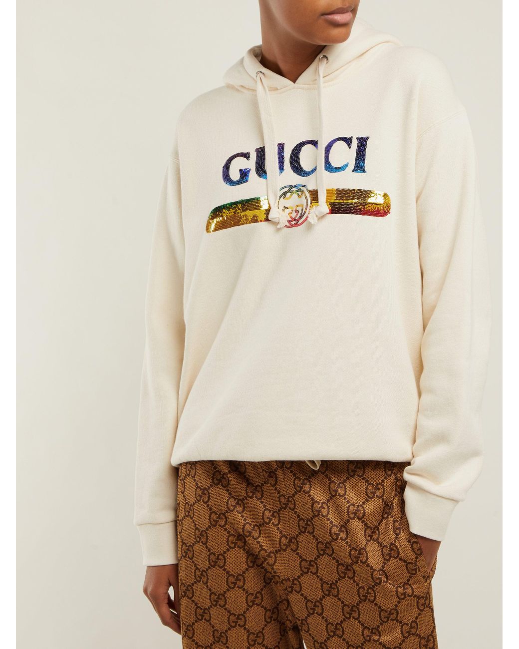 gucci sequin logo hoodie