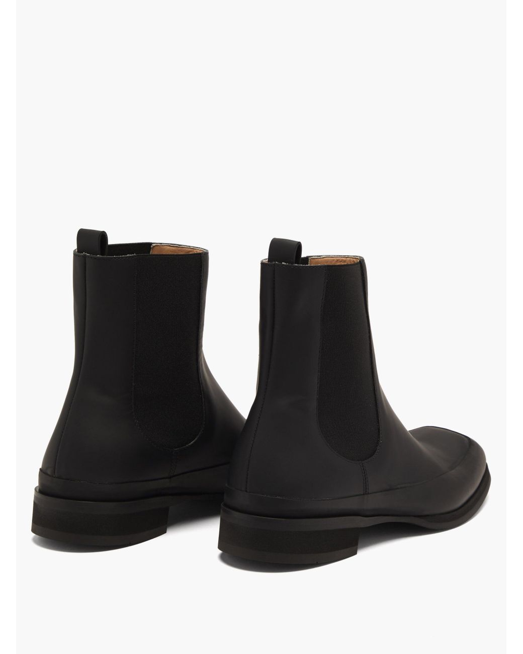 The Row Garden Rubber And Leather Chelsea Boots in Black | Lyst