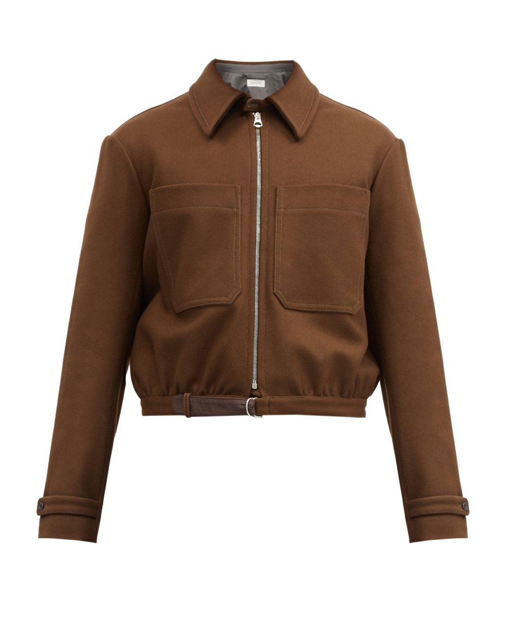 Lemaire Gathered Felted-wool Jacket in Brown for Men | Lyst