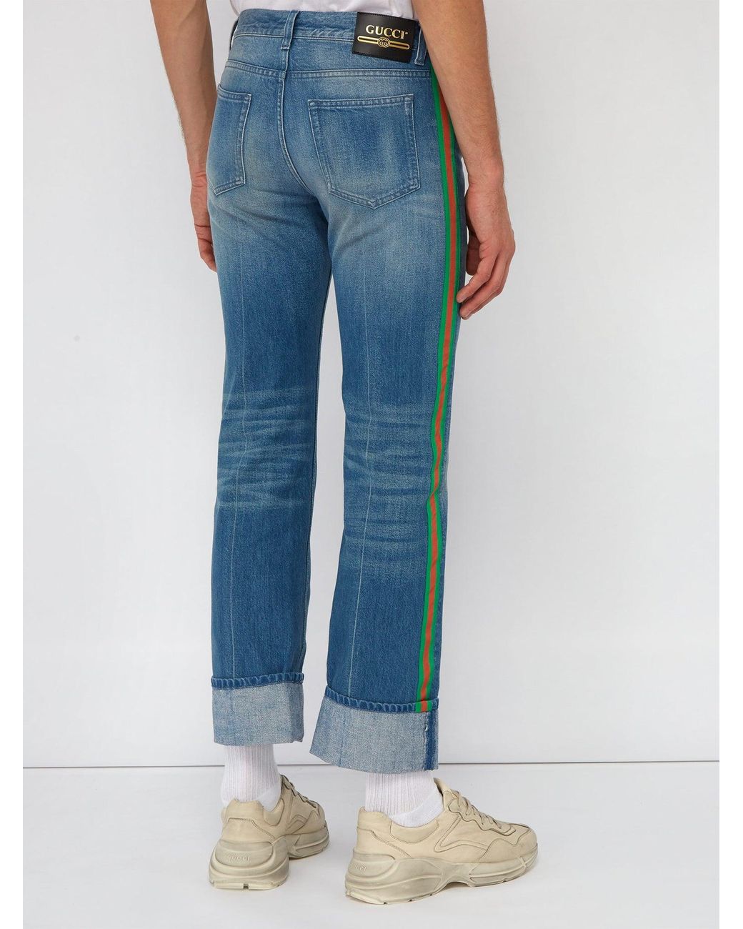 Gucci Denim Web Side-stripe Jeans in 