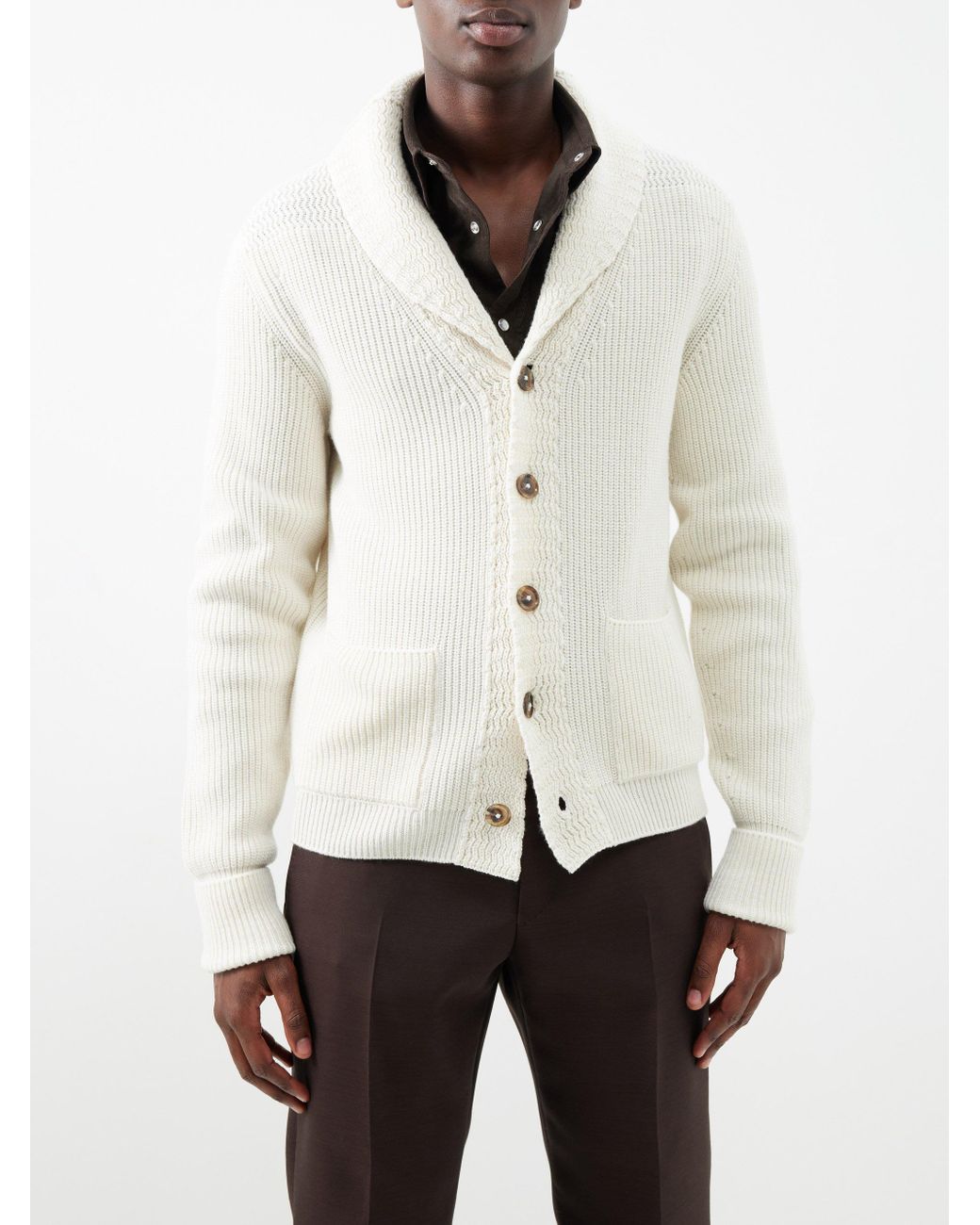 Off white cashmere cardigan sale