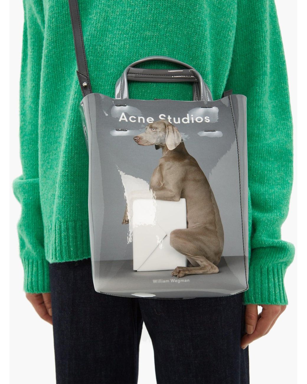 Acne Studios X William Wegman Baker Small Dog-print Tote Bag in Gray | Lyst