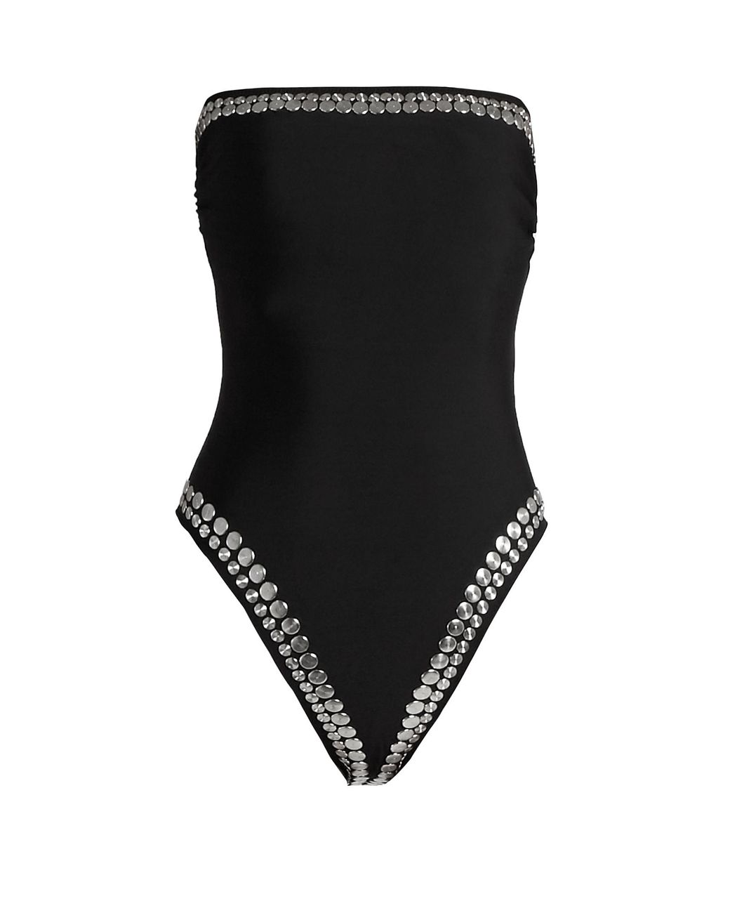 Norma Kamali Bishop Studded Swimsuit in Black | Lyst