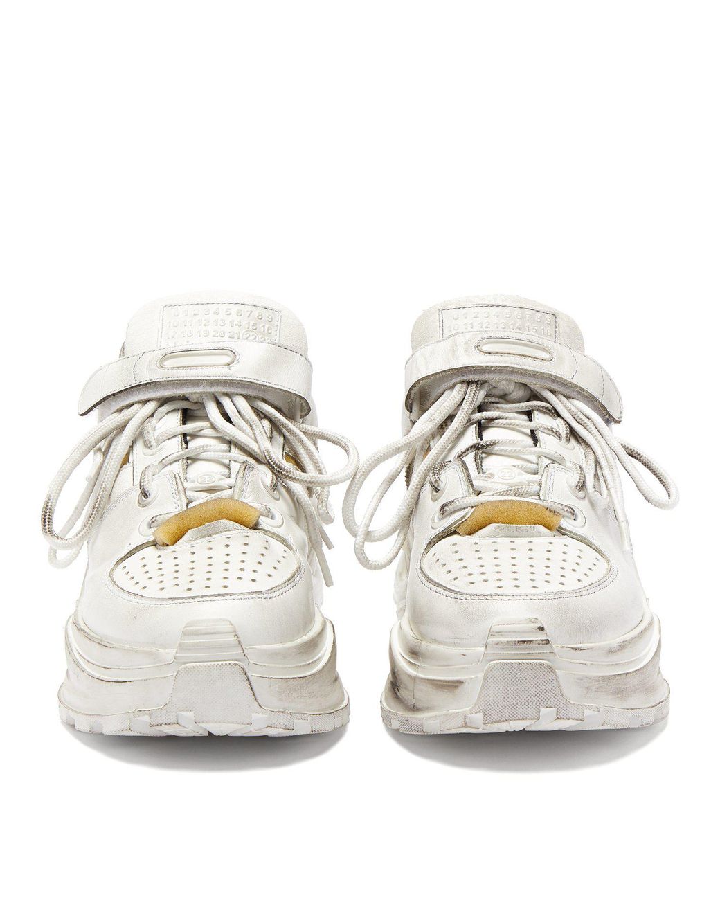 Maison Margiela Retro Fit Deconstructed Low-top Leather Trainers