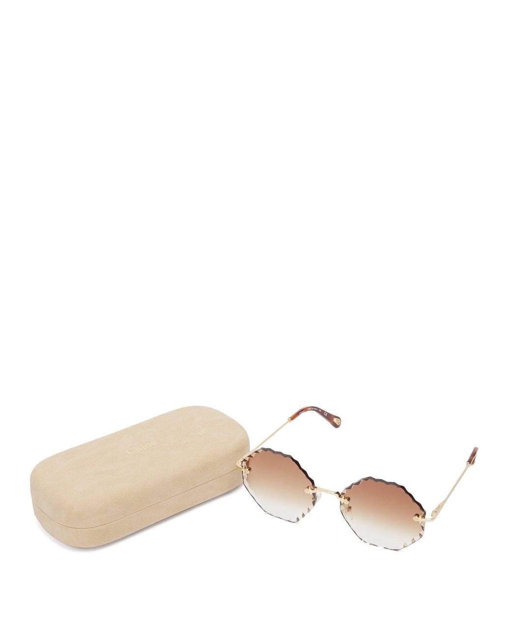 Chlo Rosie Octagon Metal Sunglasses in Brown Lyst
