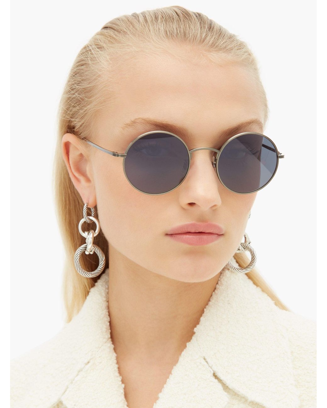 The Row X Oliver Peoples After Midnight Metal Sunglasses in Blue | Lyst