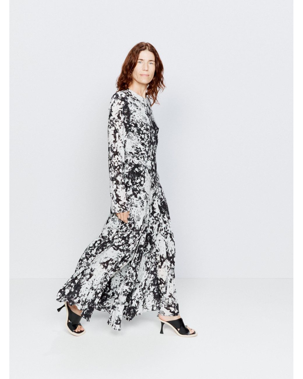 Long sleeve top printed maxi dress