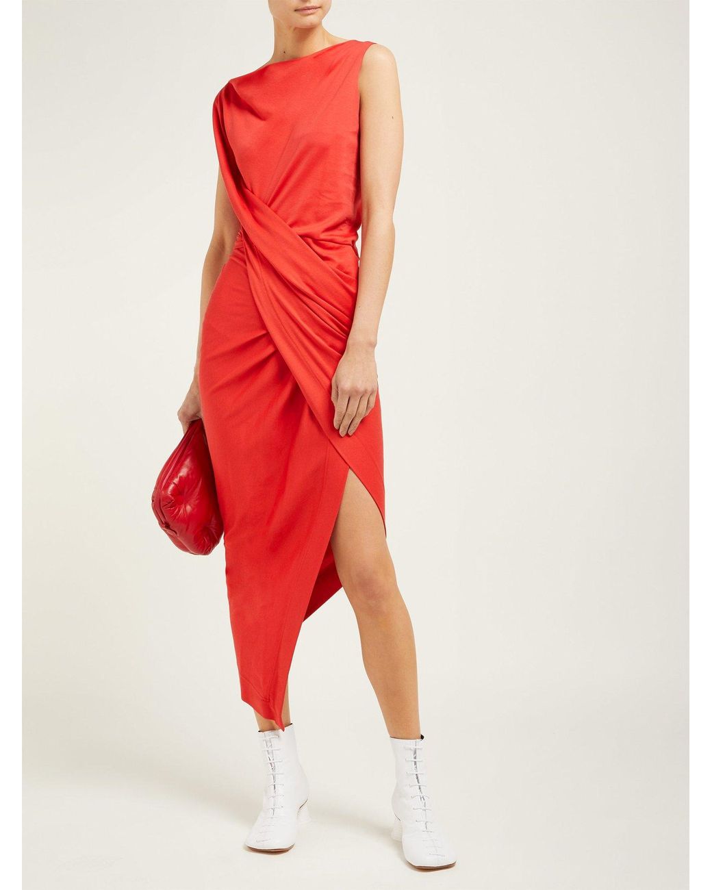 Draped Wrap Jersey Dress 