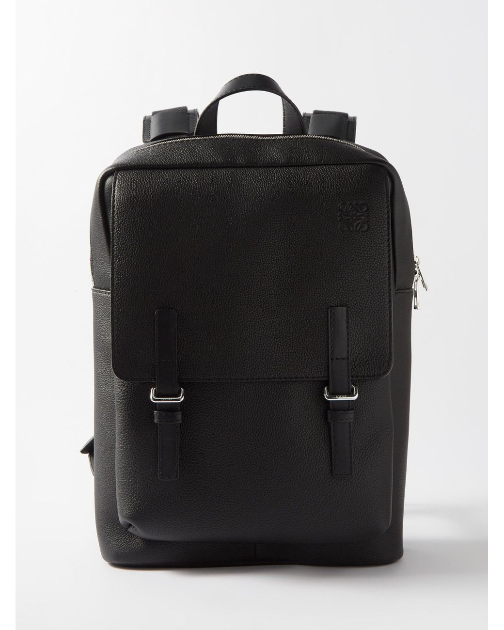 Loewe Military Grainedleather Backpack in Black for Men Lyst