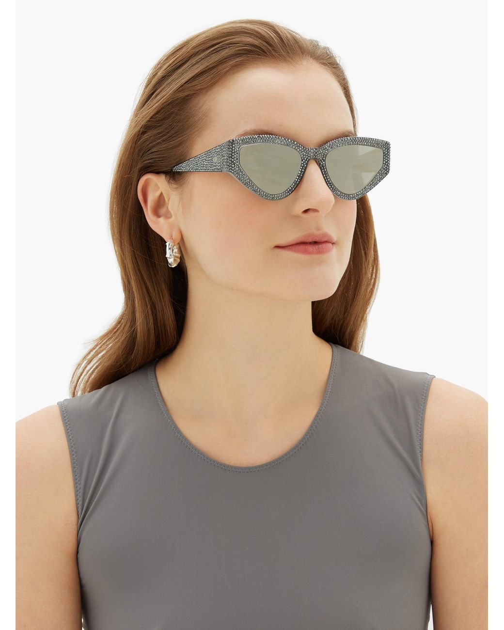 Dior Catstyledior1s Crystal-studded Cat-eye Sunglasses | Lyst