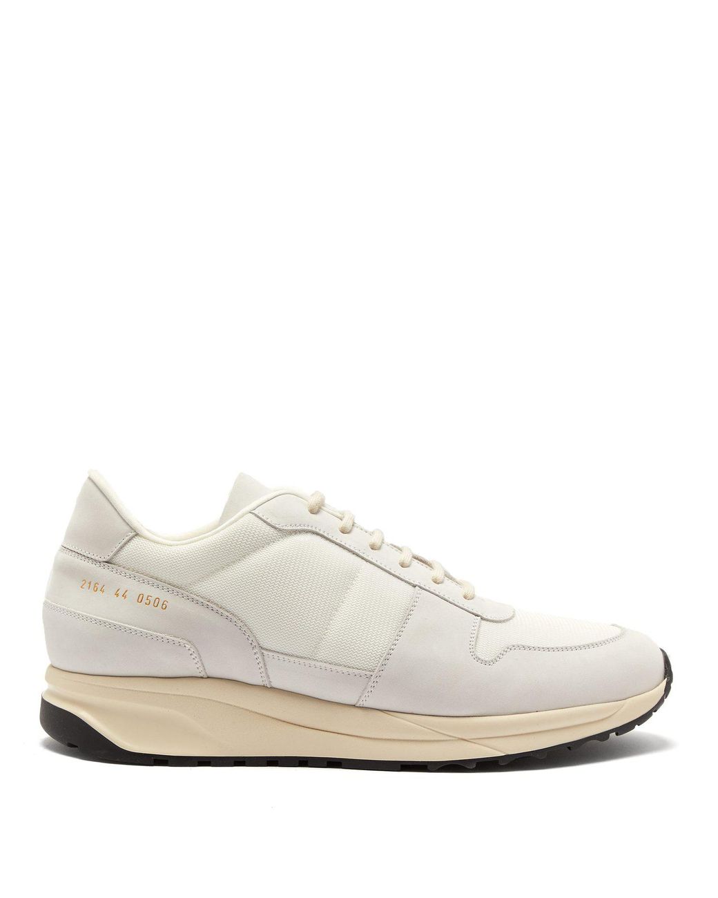 Common Projects Track Vintage Mesh And Suede Trainers in White for Men |  Lyst