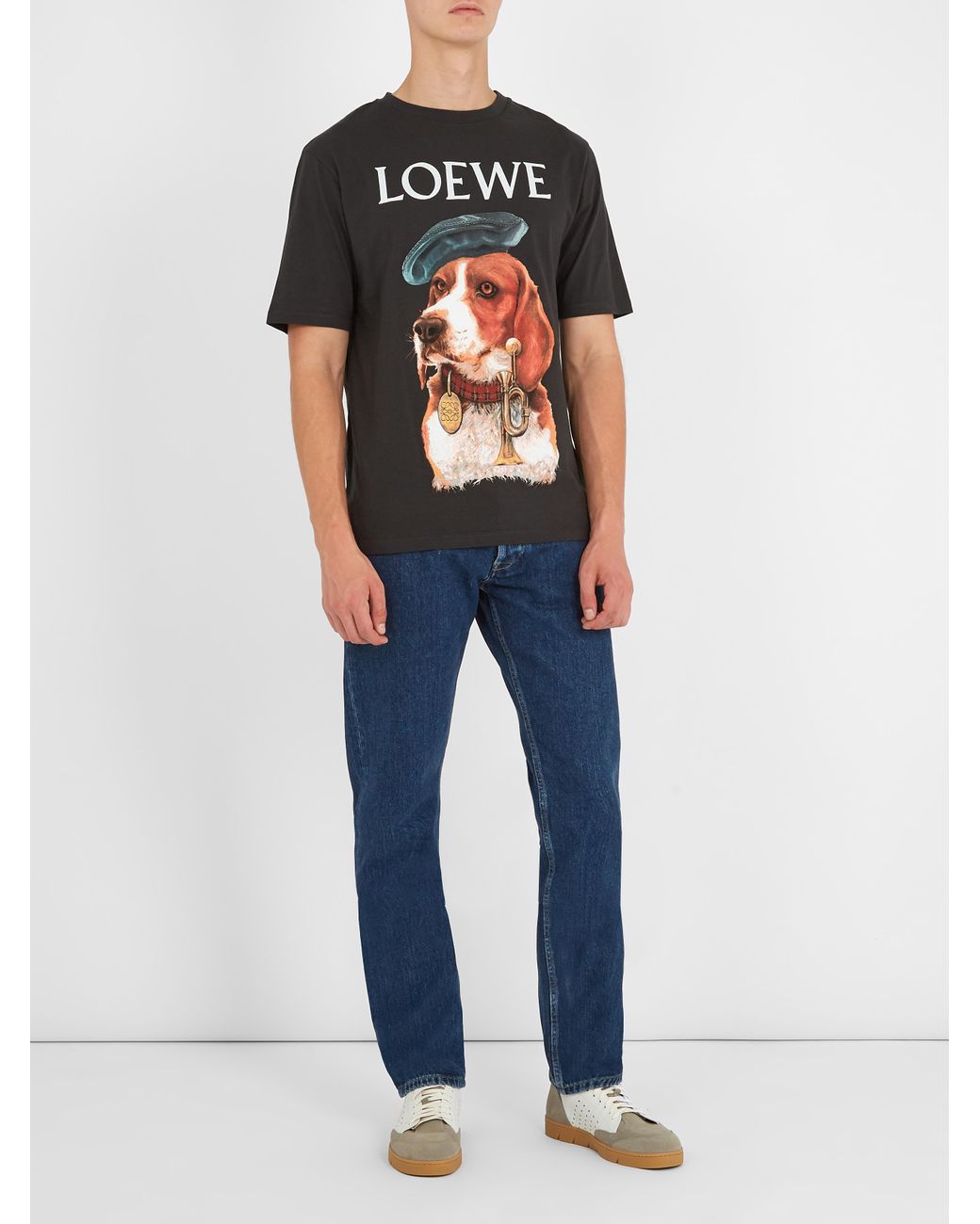 Loewe Dog-print Cotton T-shirt in Black for Men | Lyst