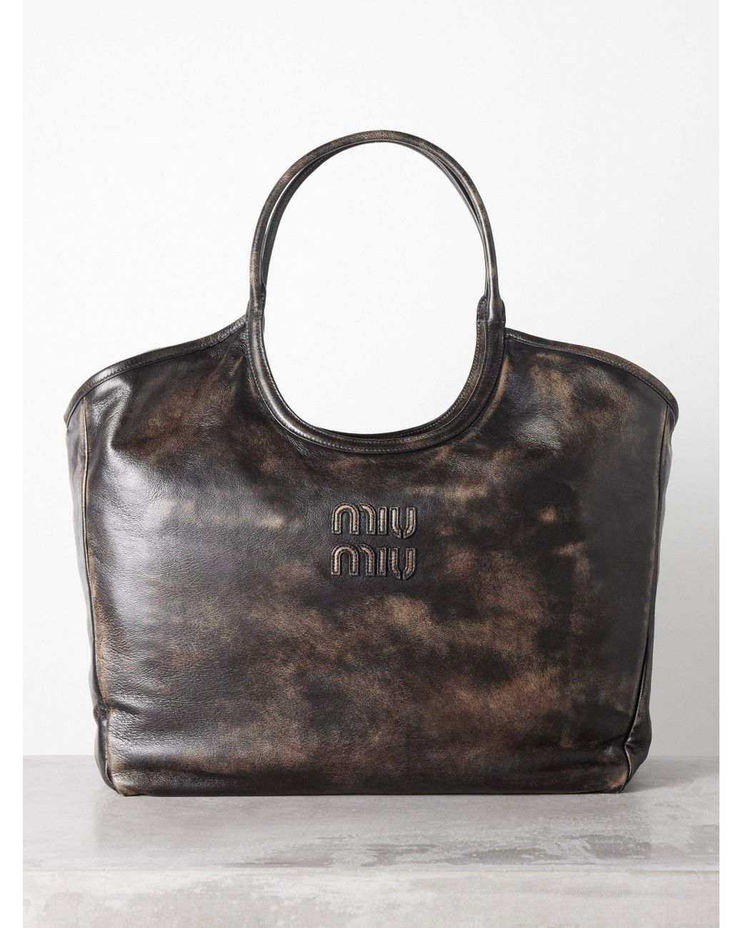 Distressed leather tote discount