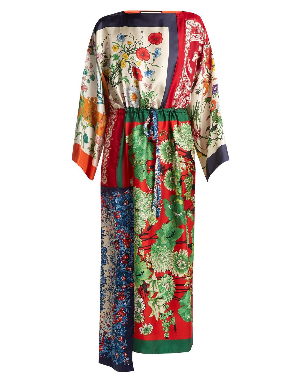 Robe en foulard de soie patchwork à imprimé Gucci | Lyst
