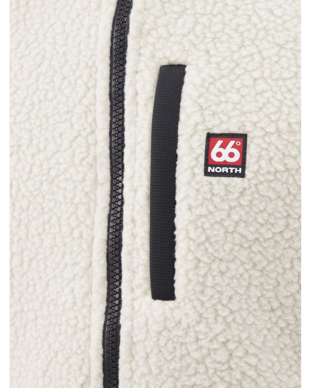 66 North Tindur Logo-patch Fleece Jacket in White for Men | Lyst